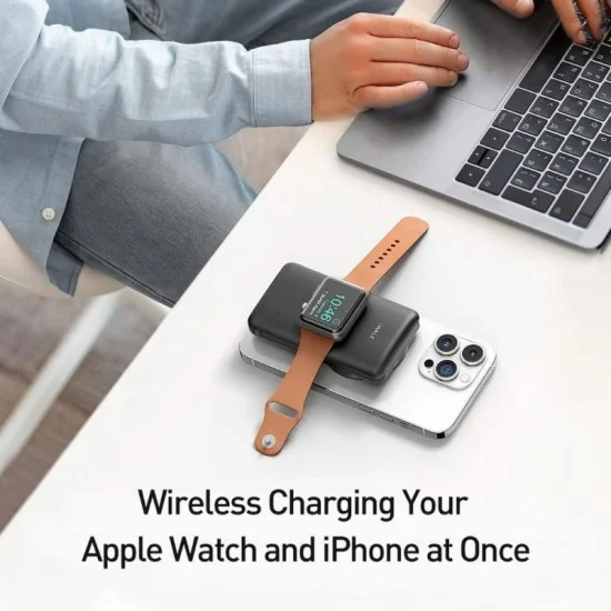 Iwalk Mag-X Magnetic Wireless 10000 Mah Power Bank With Apple Watch Charging Port - Black